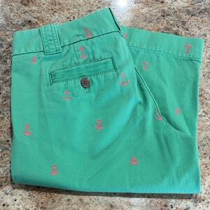 J. Crew Green Anchor Print Women's Capris
